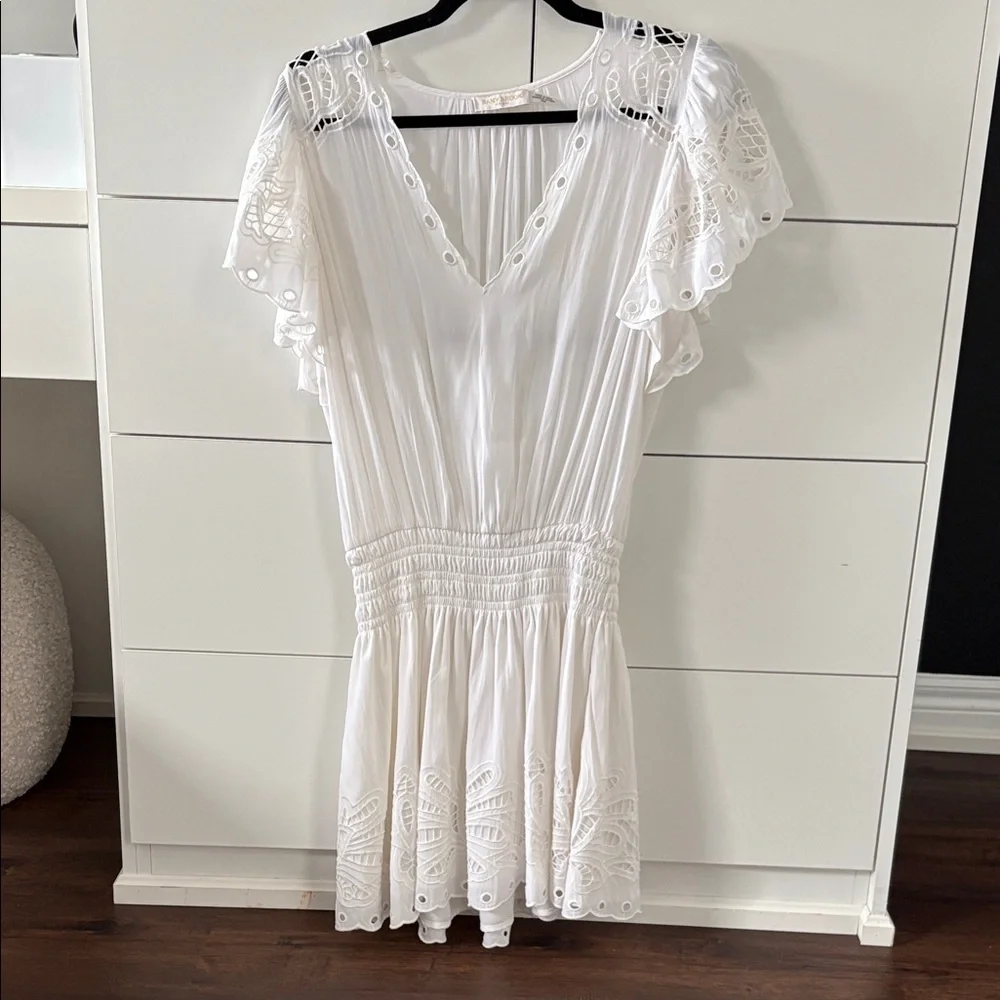Ramy Brook White Eyelet Mini Dress - Picture 1 of 1